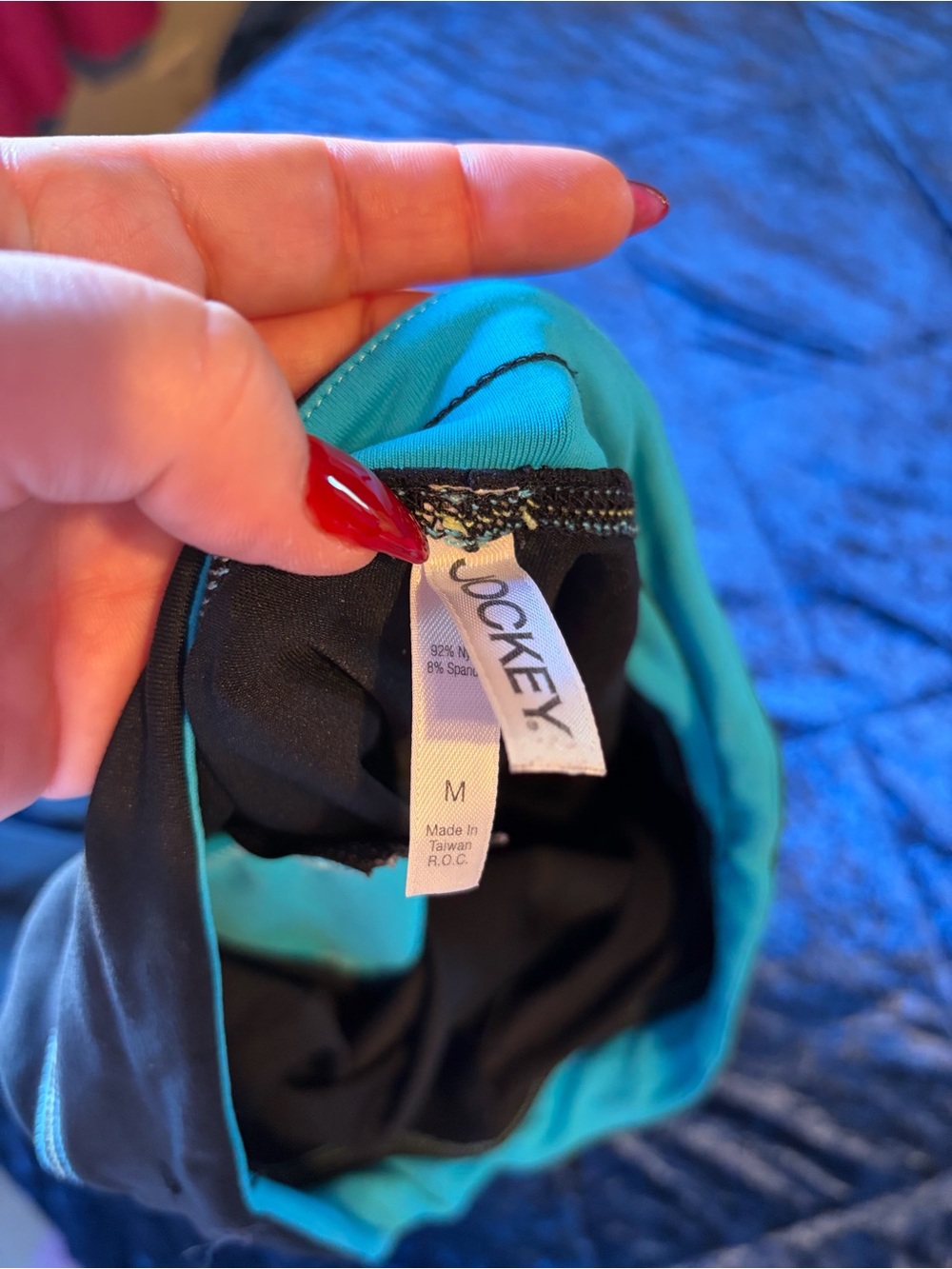 Jockey Black Pants with Teal Waistband - Picture 2 of 2
